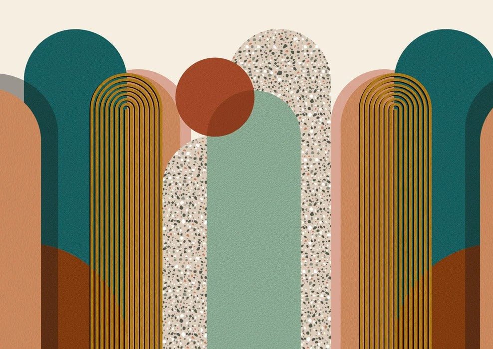 Carta da parati di tendenza grafica Art pop deco