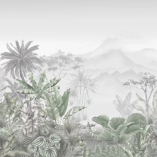 Carta da parati tropicale verde di tendenza