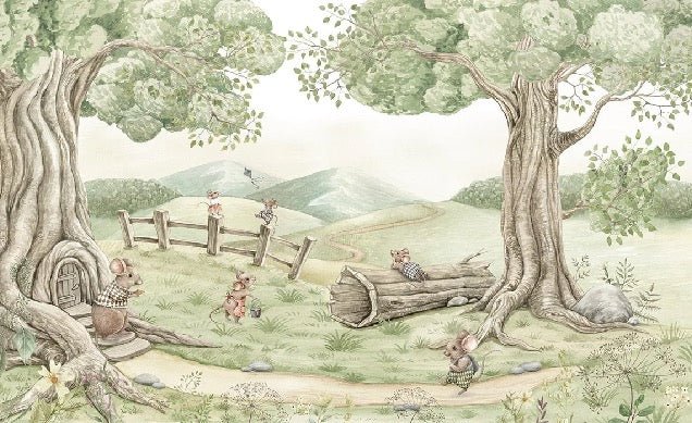 Babytapete Familie Maus