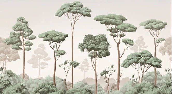 Papier peint brise légère pinède