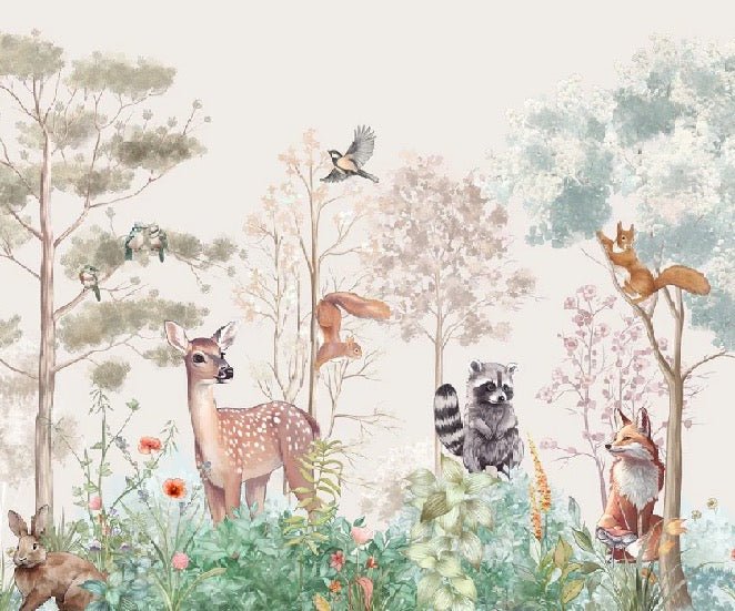 Papier peint chambre enfant nature magique beige
