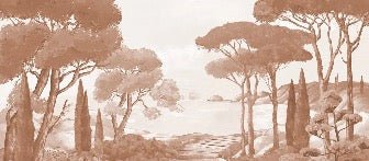 Tapete „Spaziergang in den Calanques“ Terrakotta