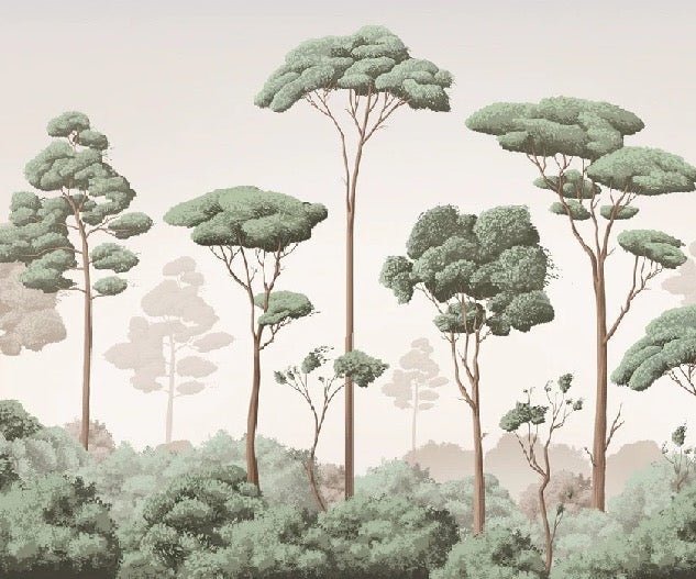 Papier peint brise légère pinède