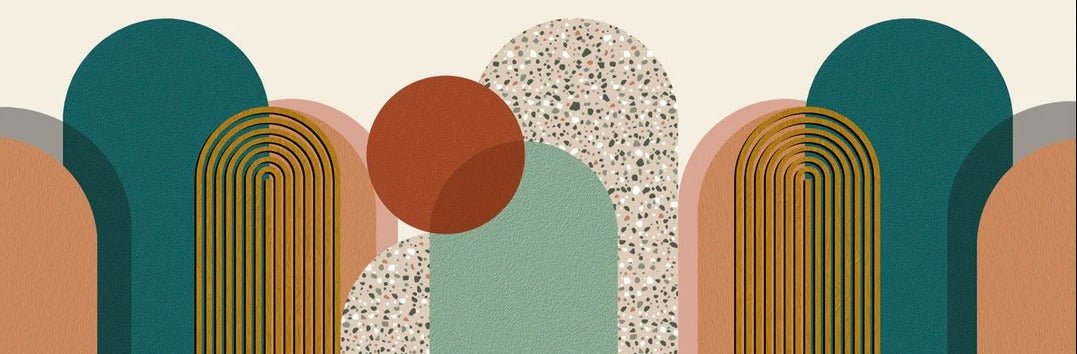 Carta da parati di tendenza grafica Art pop deco