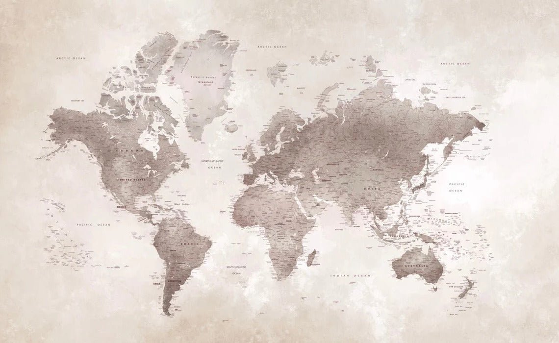 Papier peint carte du monde intemporel