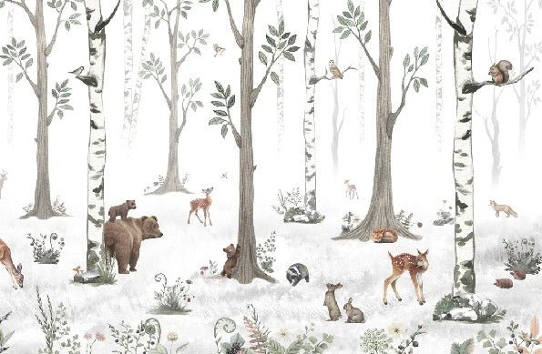 Carta da parati animali primavera foresta