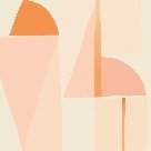 Papier peint abstrait géométrique peach
