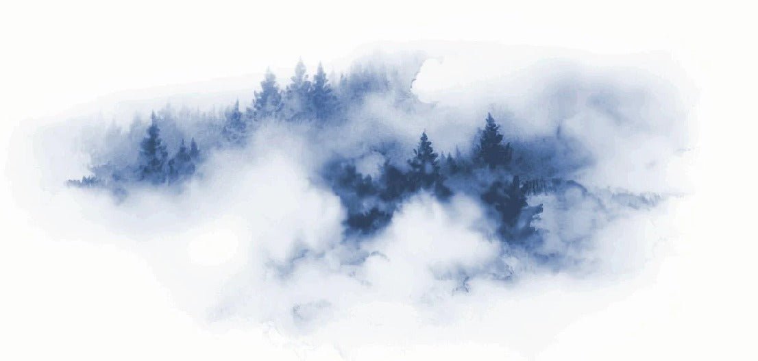 Papier peint brume des Cimes bleu