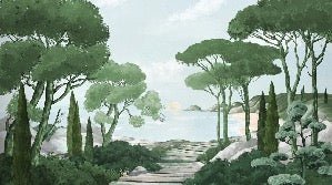 Tapete Spaziergang in den Calanques grün