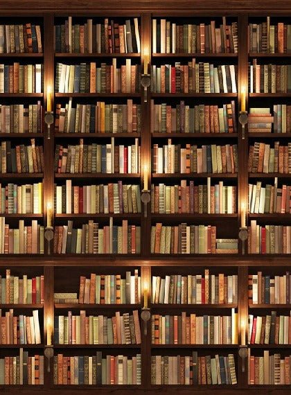 Carta da parati trompe l'oeil Autentica Biblioteca