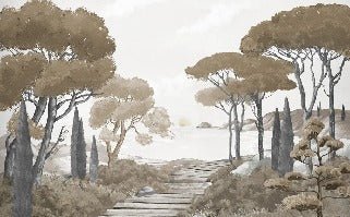 Papier peint balade dans les calanques brun, XXL, tendance