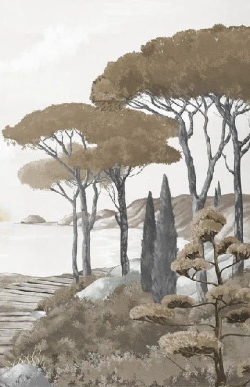 Papier peint balade dans les calanques brun, XXL, tendance