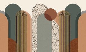 Carta da parati grafica art déco di tendenza