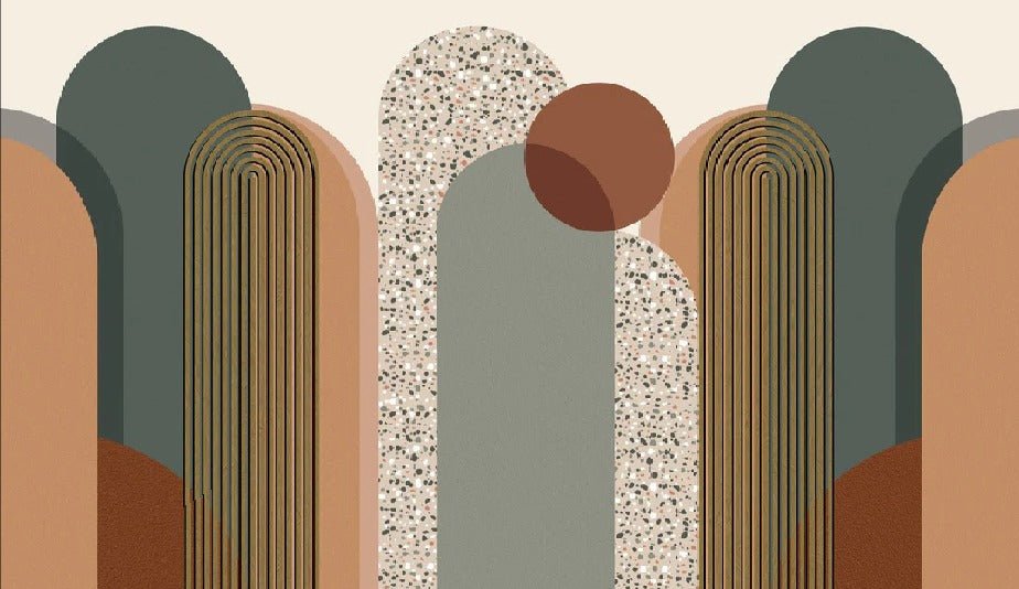 Carta da parati grafica art déco di tendenza