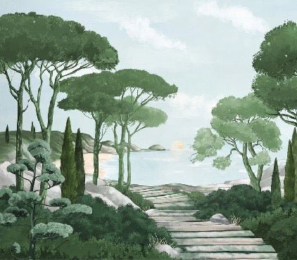 Tapete Spaziergang in den Calanques grün