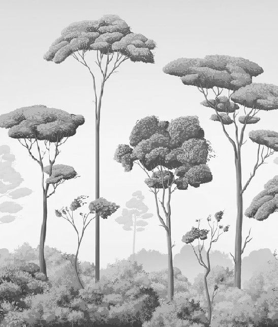 Papier peint brise légère pinède