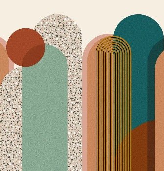Carta da parati di tendenza grafica Art pop deco