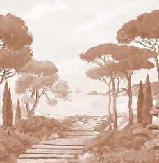 Carta da parati Passeggiata nei torrenti in terracotta