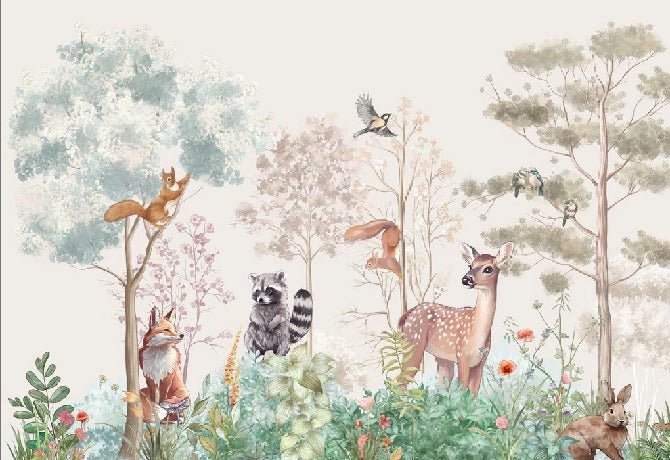 Papier peint chambre enfant nature magique beige