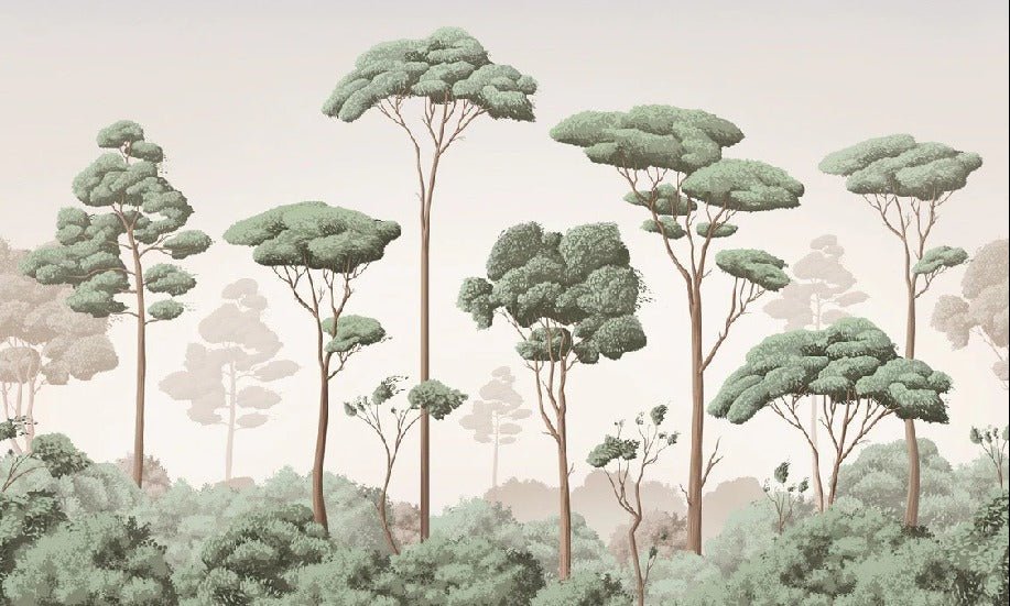 Papier peint brise légère pinède