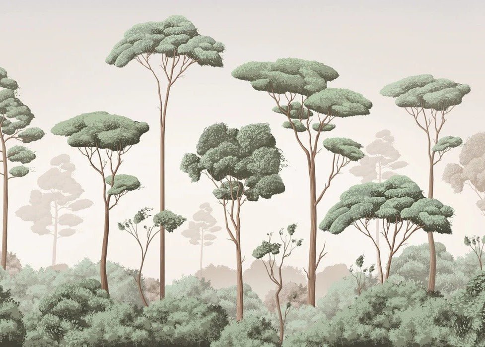 Papier peint brise légère pinède