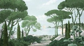 Tapete Spaziergang in den Calanques grün