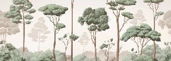 Papier peint brise légère pinède