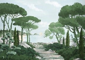 Tapete Spaziergang in den Calanques grün