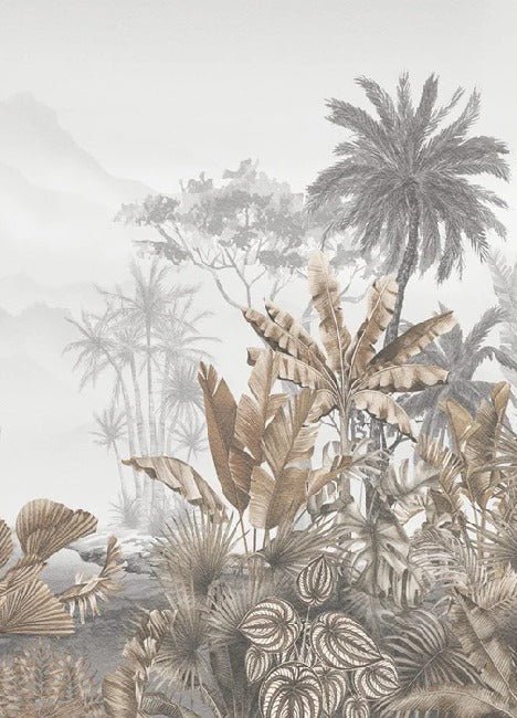 Carta da parati seppia tropicale