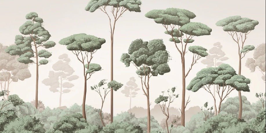 Papier peint brise légère pinède