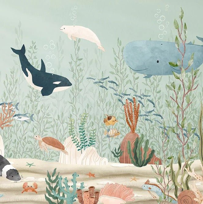 Carta da parati per bambini mondo marino
