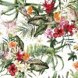 Carta da parati tropicale e fiori colorati