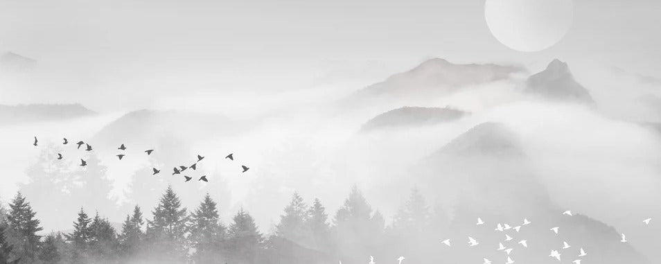 Papier peint brume mystique mountain