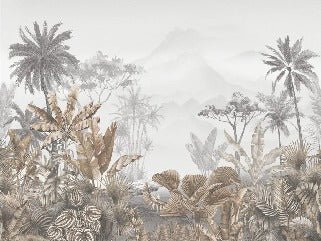 Carta da parati seppia tropicale