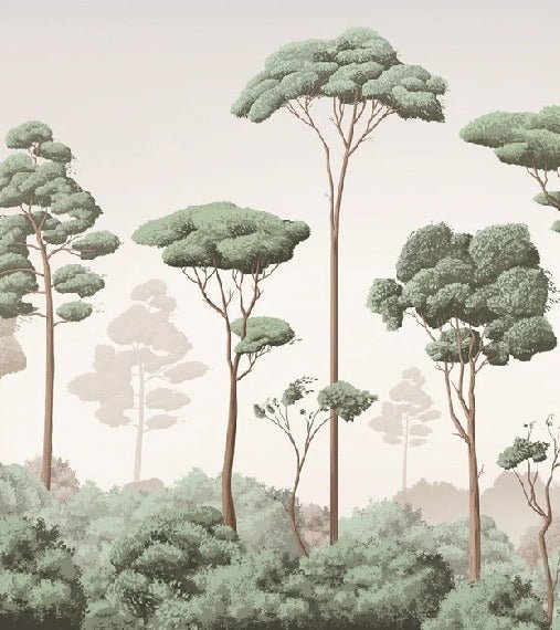 Papier peint brise légère pinède