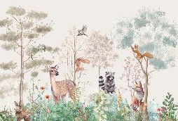 Papier peint chambre enfant nature magique beige