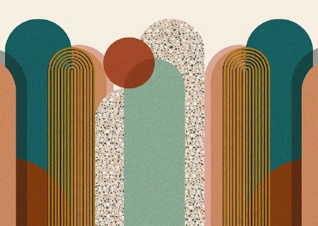Carta da parati di tendenza grafica Art pop deco