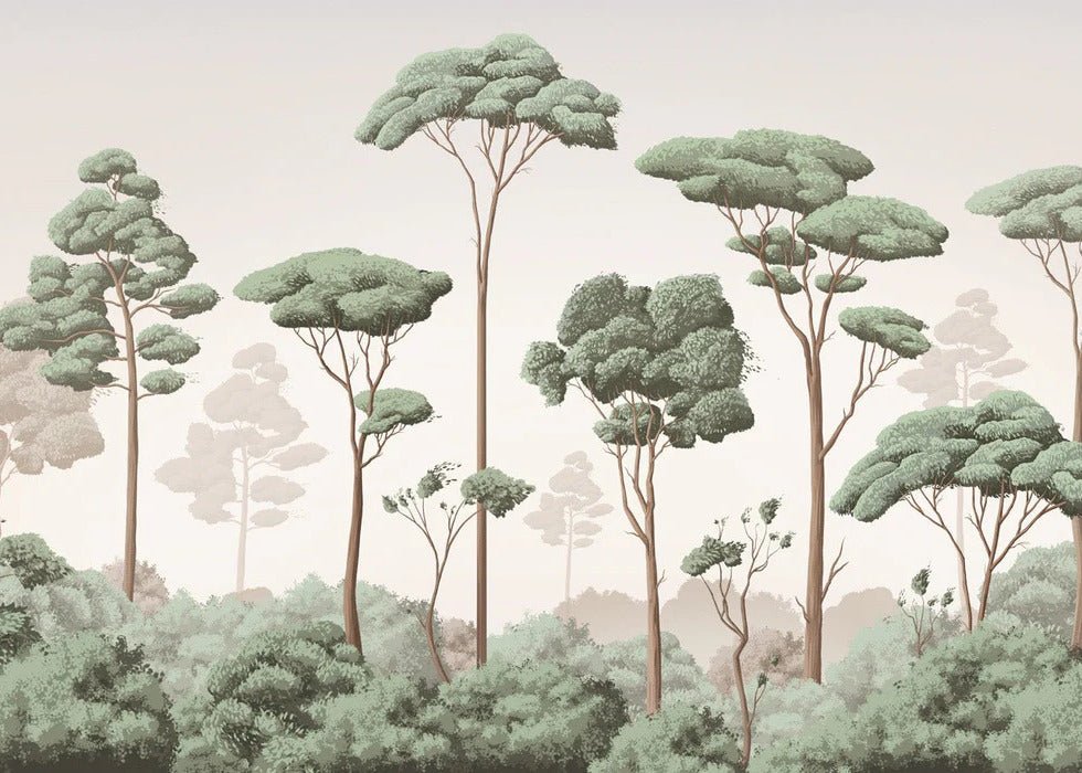 Papier peint brise légère pinède