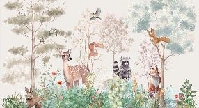 Papier peint chambre enfant nature magique beige