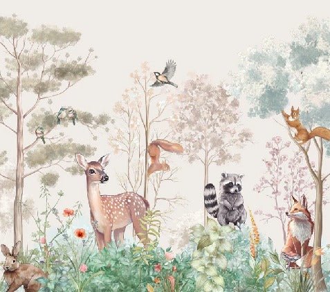 Papier peint chambre enfant nature magique beige