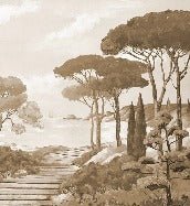 Papier peint balade dans les calanques monochrome