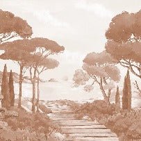 Tapete „Spaziergang in den Calanques Terrakotta“