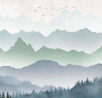 Papier peint brume matinale forêt