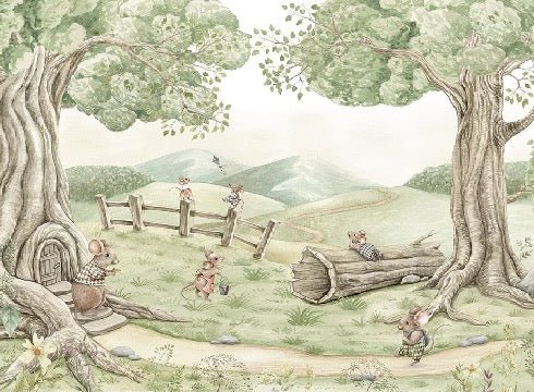 Babytapete Familie Maus