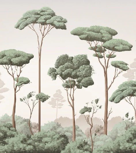 Papier peint brise légère pinède