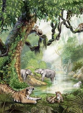 Carta da parati per bambini giungla segreta
