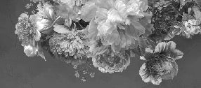 Papier peint fleur pivoine noir et blanc
