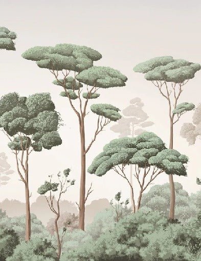 Papier peint brise légère pinède