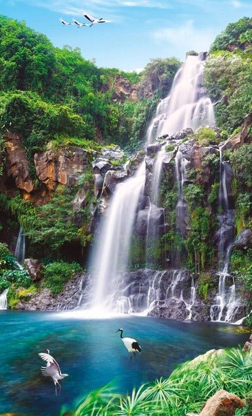 Papier peint cascade de la Réunion
