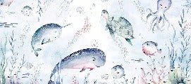 Tapete Wale märchenhafter Ozean